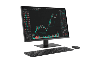Financial data displayed on a computer monitor, showing stock market trends and analysis.
