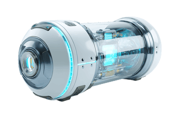Sleek, futuristic technology capsule design. Sci fi concept.