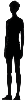 Silhouette of a person in standing position for design projects