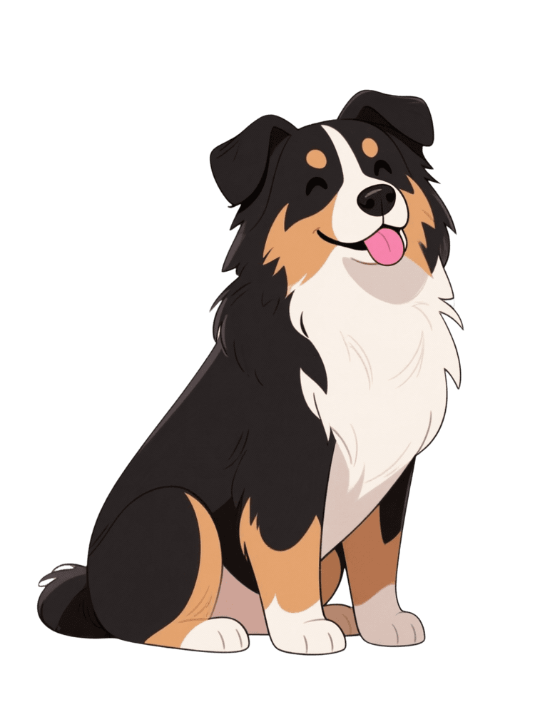 Cartoon dog with a smile and tongue out