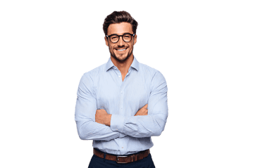 Smiling businessman with arms crossed
