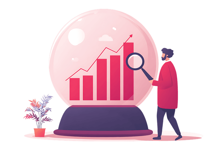 Analyzing future growth trends, business forecast, and economic prediction.