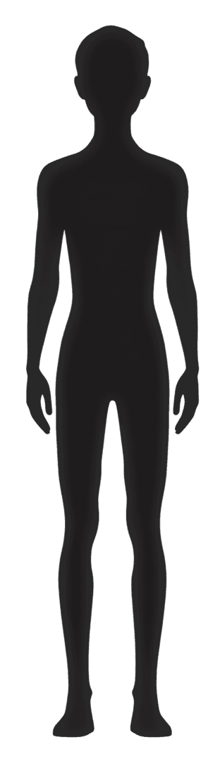 Silhouette of a person, full body.