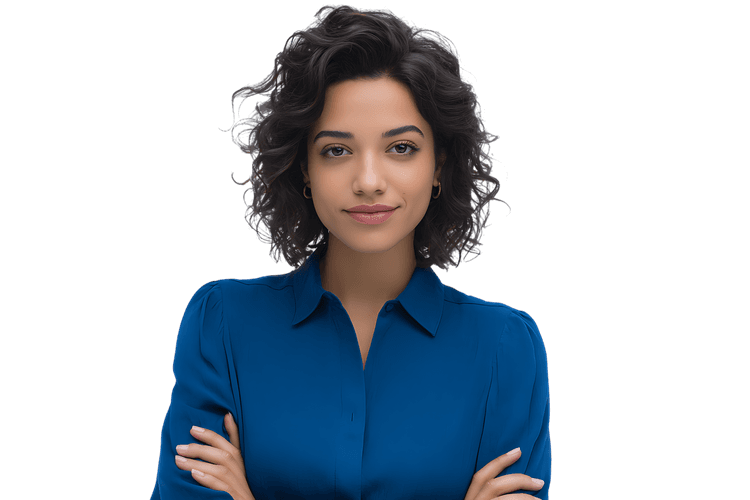 Confident young businesswoman with arms crossed707.