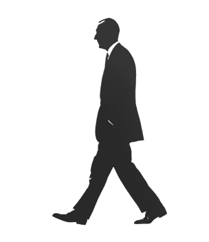 Side profile of a man in a suit walking624.