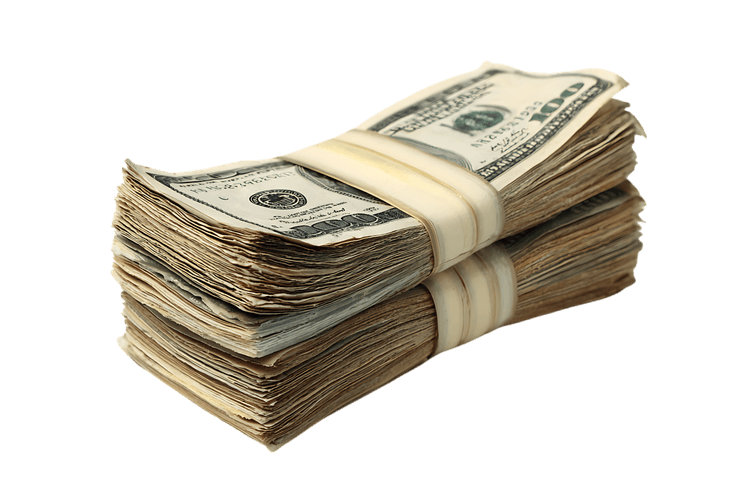 Stack of US dollar banknotes