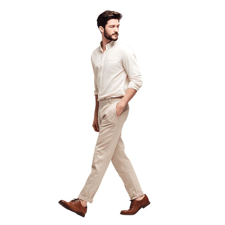 Stylish man walking in casual wear. Fashion, lifestyle.