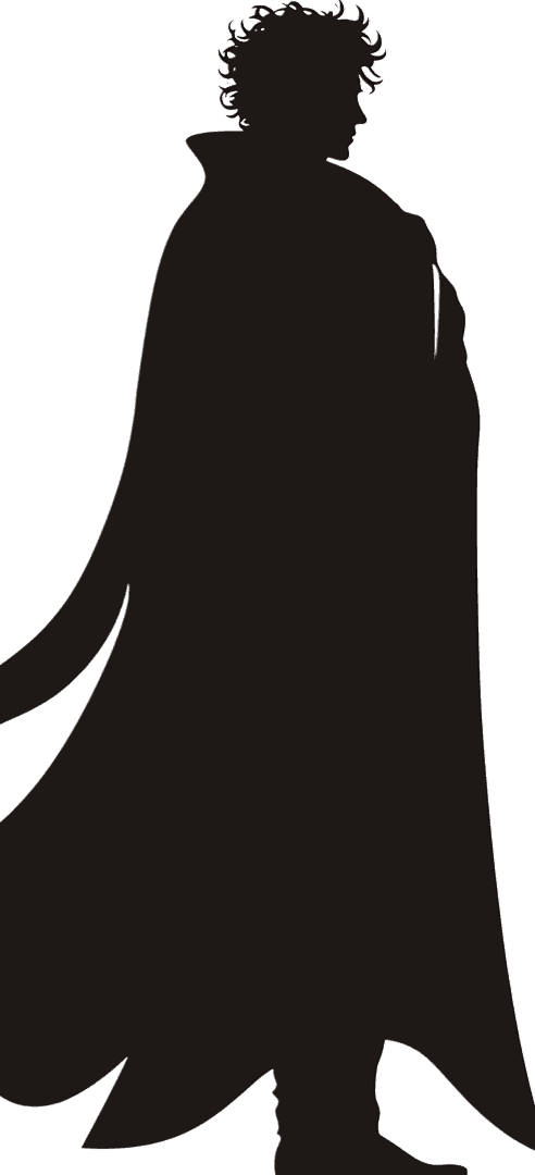 Mysterious figure in a dark cloak
